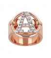 Bronzallure Woman's Ring - Maxi with Cubic Zirconia Pavè Initial - 0