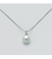 Miluna Woman's Necklace - in 18K White Gold with Pearl and Natural Diamonds - 0