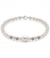 Miluna Woman's Bracelet - with Pearls and 4 Diamond Pointed Boules - 0