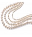 Miluna Woman's Necklace - Freshwater Pearls String 7-7-5 mm - 0