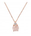 Collana Bronzallure Donna - Felicia con Pendente Quarzo Rosa e Zirconi