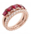 Bronzallure Woman's Ring - Altissima Double Eternity and Red Nanogem Heart - 18 - 0