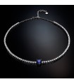 Chiara Ferragni Woman's Necklace - First Love Tennis with White Zircons and Blue Heart - 0