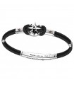 Zancan Bracelet for Men - Regatta in Black Kevlar with Rosa dei Venti - 0