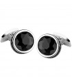 Zancan Cufflinks for Men - 925% Silver Cosmostone with Black Onyx - 0