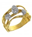 Marco Bicego Woman's Ring - Dune in 18K Yellow Gold with Four Strands with Natural Diamonds - 0