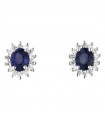Davite & Delucchi Woman's Earrings - in 18k White Gold with Natural Diamonds and Sapphires 1.00 ct - 0