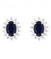 Davite & Delucchi Woman's Earrings - in 18k White Gold with Natural Diamonds and Sapphires 1.20 ct - 0