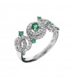 Chirico Ring with Diamonds and Emeralds for Women - 0