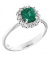 Crieri Woman's Ring - Bogotá in 18K White Gold with Natural Diamonds and Emerald 0,89 ct - 0