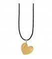 Rue Des Mille Necklace - Go Big Electroformed Torchon Cord Gold Heart - 0