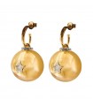 Rue Des Mille Earrings - Starball Giga Sphere and Gold Stars - 0