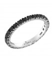 Crieri Veretta Woman's Ring - Aeterna in 18K White Gold with Black Diamonds 0.65 ct - 0