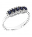 Davite & Delucchi Fantasia Woman's Ring - in 18k White Gold with Natural Diamonds and Sapphires 0.42 ct - 0