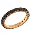 Crieri Veretta Ring - Aeterna in 18K Rose Gold with Black Diamonds 0.29 ct - 0