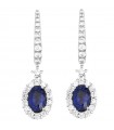 Davite & Delucchi Woman's Earrings - Pendants in 18k White Gold with Natural Diamonds and Sapphires 1.10 ct - 0