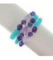 Rajola Woman's Bracelet - Soleil Multiwire with Green Jade, Amethyst and Mother of Pearl - 0