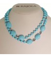 Rajola Woman - Vita Necklace with Turquoise Paste, Hematite and Blue Spinel - 0