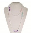 Rajola Woman's Necklace - Soleil with White Body, Amethyst and Amazonite - 0