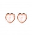 Bronzallure Lobo Heart Earrings Rose Quartz for Woman