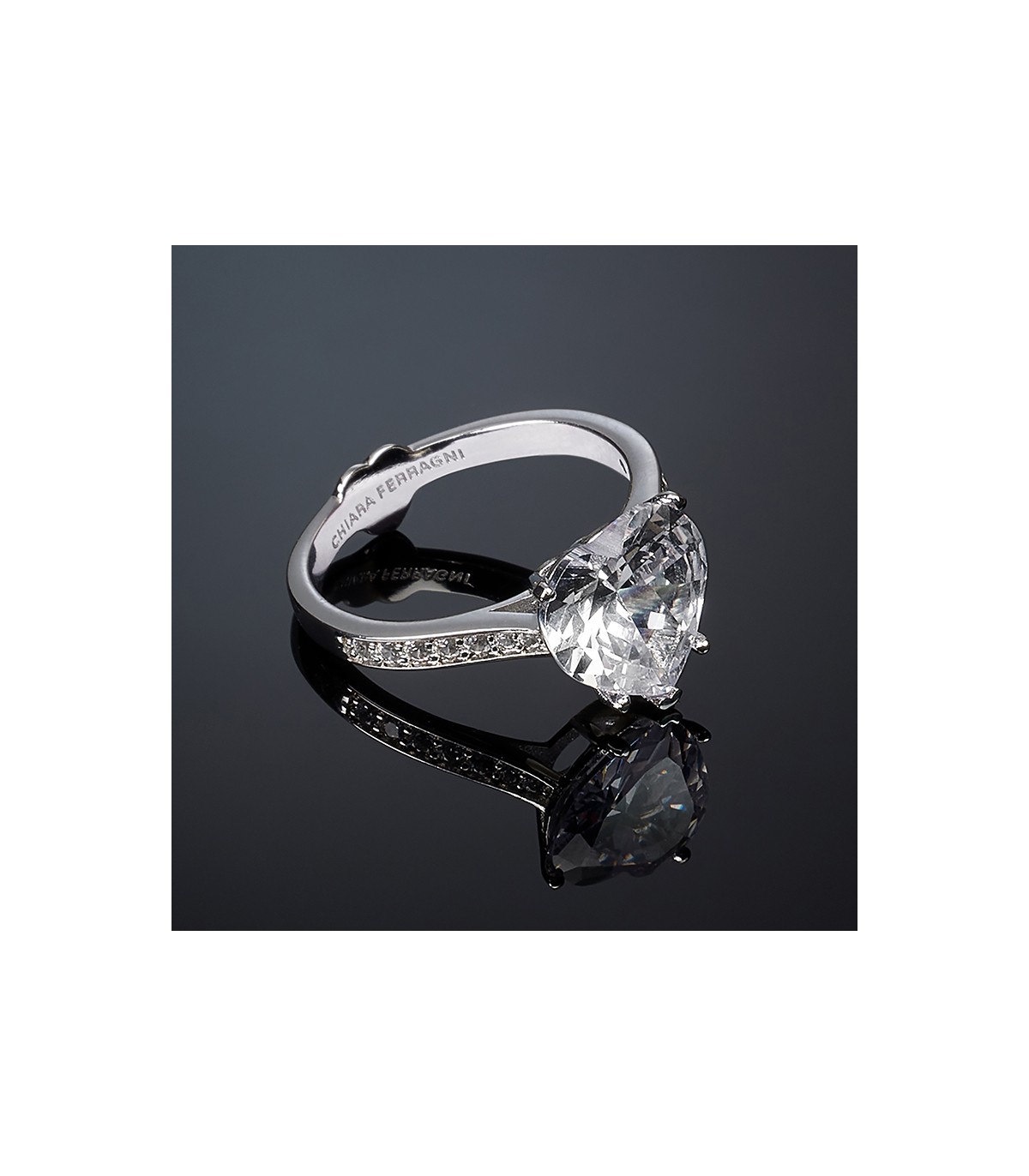 Chiara Ferragni Ring Woman - First Love Silver with White Zircons and White  Heart - 14 - 0