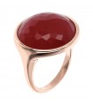 Anello Bronzallure Donna - Alba Hard Cut con Pietra Quarzo Rosso