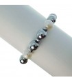 Rajola Woman's Bracelet - Viola with Hematite and Pearls - 0