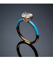 Chiara Ferragni Woman's Ring - Love Parade Gold Light Blue with White Heart - 12 - 0