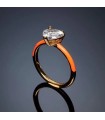 Chiara Ferragni Woman's Ring - Love Parade Gold Orange with White Heart - 12 - 0