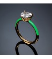Chiara Ferragni Woman's Ring - Love Parade Gold Green with White Heart - 12 - 0