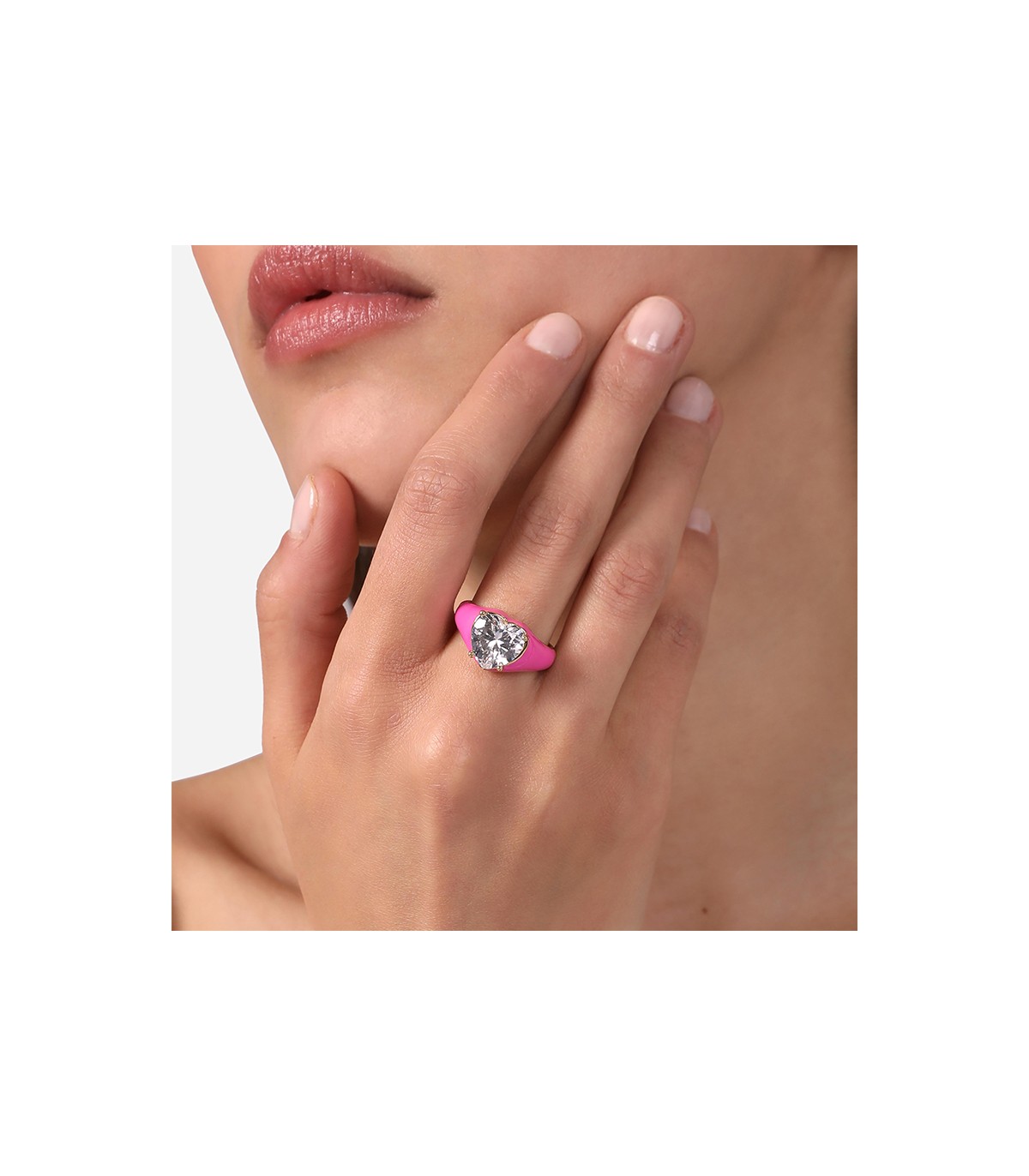 Chiara Ferragni Women's Ring - Little Heart with White Zircon Heart - Size  10 - 0