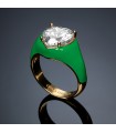 Chiara Ferragni Woman's Ring - Chevalier Love Parade Gold Green with White Heart - 14 - 0