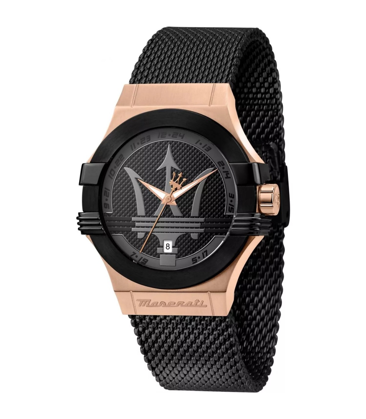 Maserati Men\'s Watch - Potenza and Date Rose 40mm Gold Time Black 0 