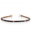 Tennis Woman's Bracelet - Lelune Diamonds in 18K Rose Gold with White Diamonds and Black Diamonds 2.16 ct - 0