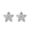 Buonocore Earrings - Flowers in 18K White Gold Flower with Natural Diamonds 0.45 ct - 0