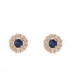 Buonocore Earrings - Pearls in 18K Rose Gold with Natural Diamonds and Blue Sapphire 0.08 ct - 0