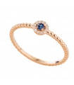 Buonocore Ring - Pearls in 18K Rose Gold with Natural Diamonds and Blue Sapphire 0.06 ct - 0