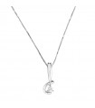 Davite & Delucchi Necklace - in 18k White Gold with Fantasy Pendant and 0.08 carat Natural Diamond - 0