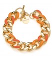 Unoaerre Woman's Bracelet - Colors Bracelet in Golden Bronze with Orange Groumette Chain 20cm - 0
