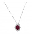 Davite & Delucchi Woman's Necklace - in 18k White Gold with Natural Diamonds and Ruby 0.90 ct - 0