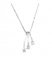 Davite & Delucchi Necklace - in 18k White Gold with Trilogy Pendant and Natural Diamonds 0.14 carat - 0