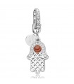 Charm Rosé Hand of Fatima - My Luck 925% Silver Pendant with Zircons