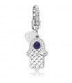 Charm Rosato Hand of Fatima - My Luck 925% Silver Pendant with Blue Zircon