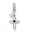 Charm Rosato Cross - My Luck Pendant in 925% Silver with Black Onyx
