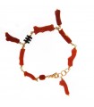 SILVIA KELLY GOLD BRACELET WITH CORAL AND ONYX - 0