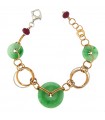 SILVIA KELLY GOLD BRACELET WITH JADE AND RUBIES - 0