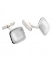 Polello Cufflinks for Men - 925% Silver Square Beveled with Natural Diamonds - 0