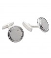 Polello Cufflinks for Men - in 925% Silver Round with Natural Diamonds - 0