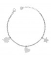 Rue Des Mille Woman's Bracelet - with Dots and Love Pendants - 0