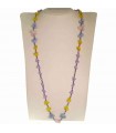 Rajola Woman's Necklace - Samba with Amethyst, Rose Quartz and Yellow Agate - 0